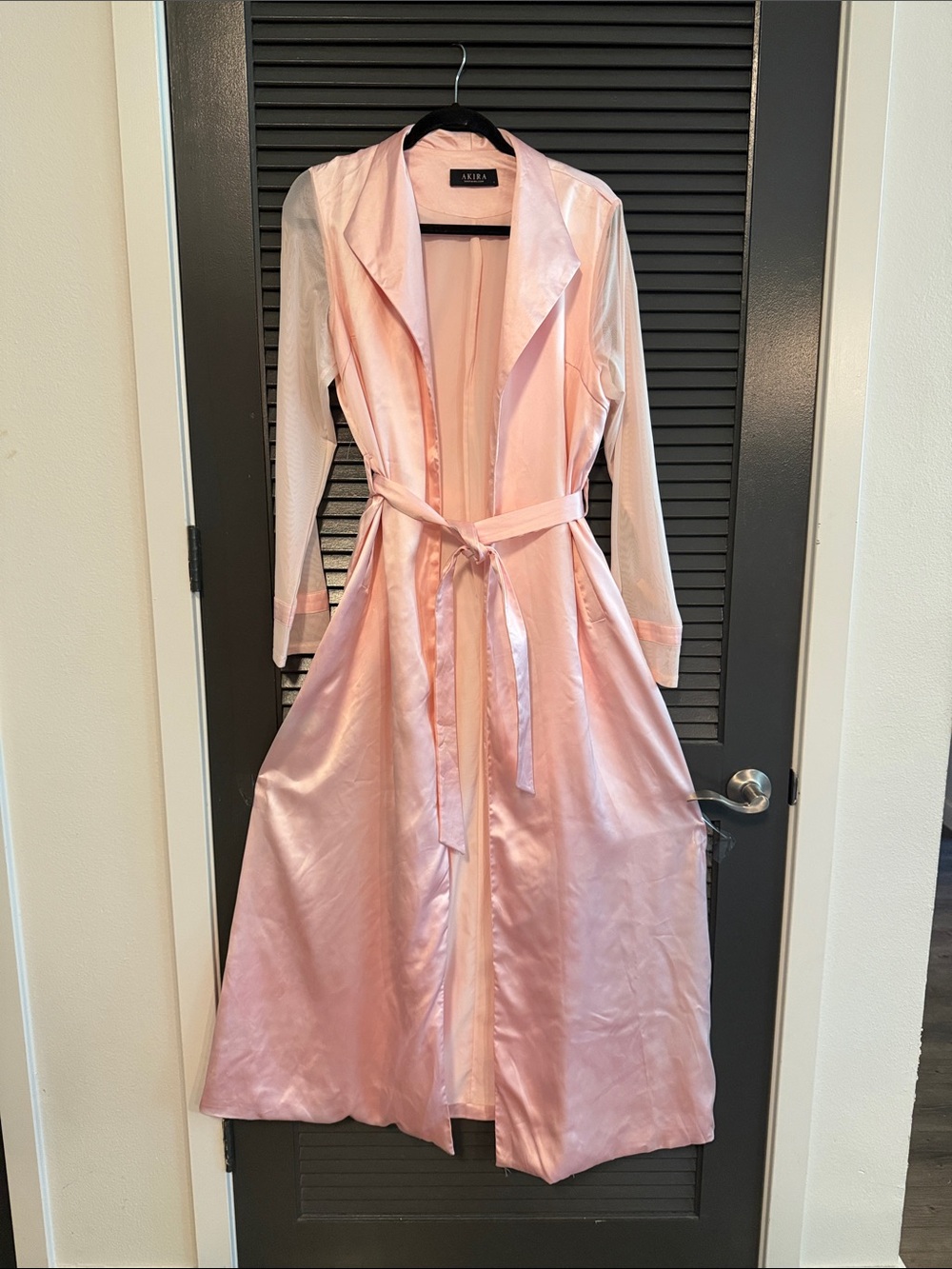 AKIRA Satin Pink Trench Coat